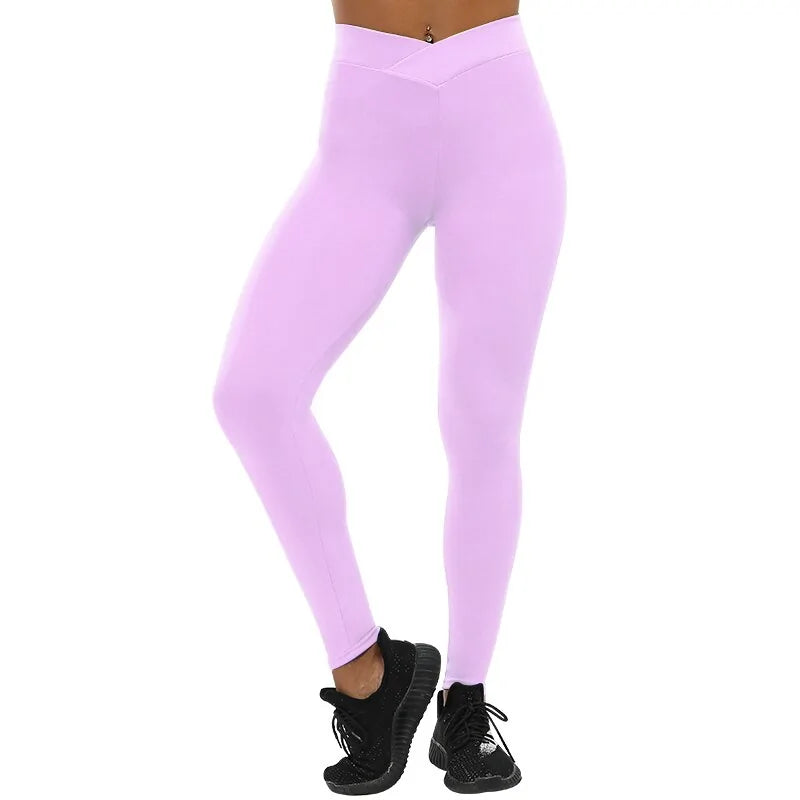 Leggings Deportivos con Cintura Cruzada Mujer - High Trend Coture