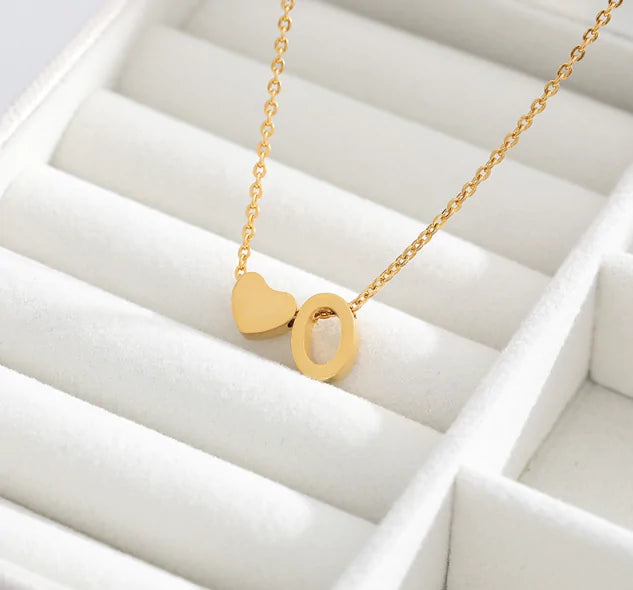 Letter Heart Initial Necklaces - High Trend Coture