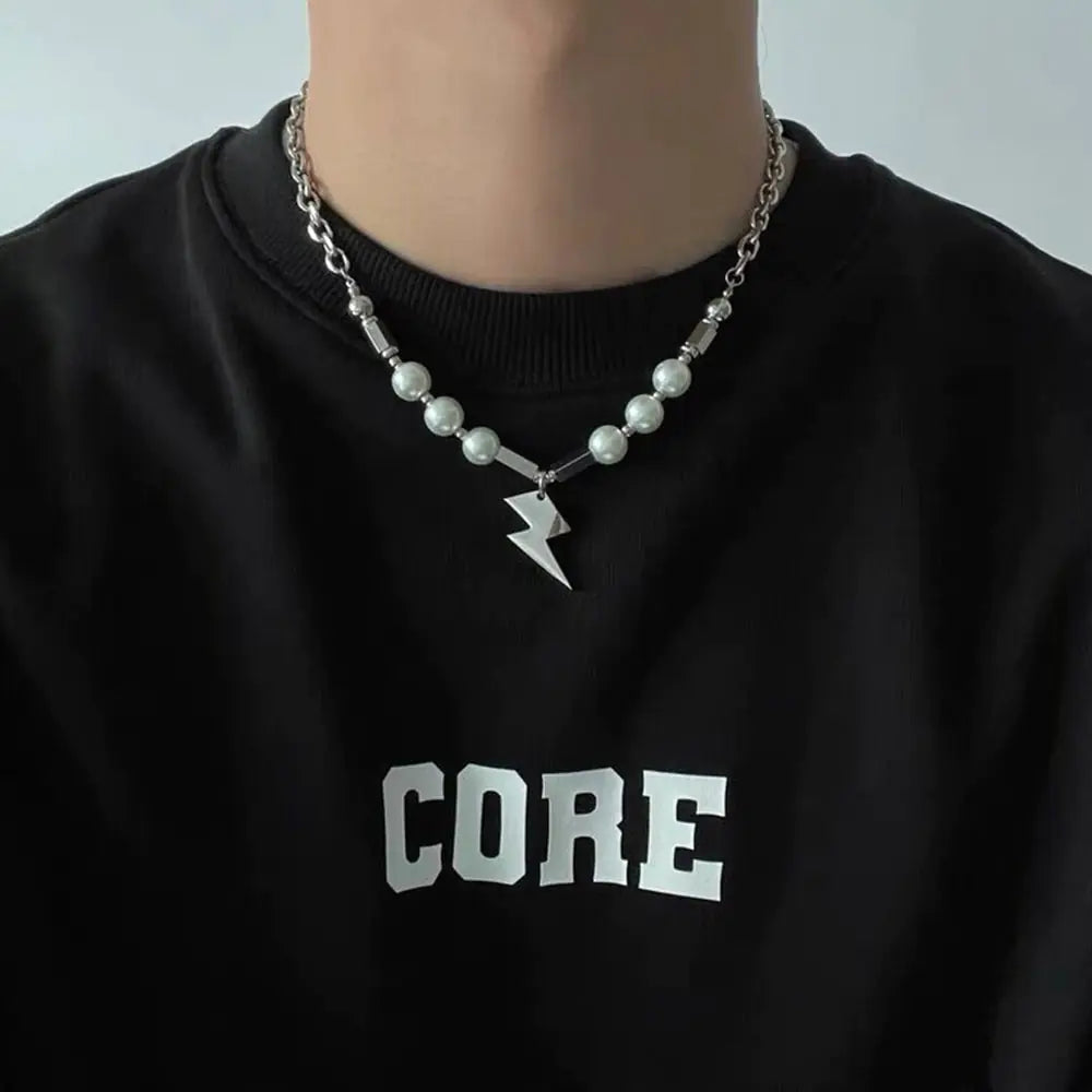 Stainless Steel Chain Pearl Necklace - High Trend Coture