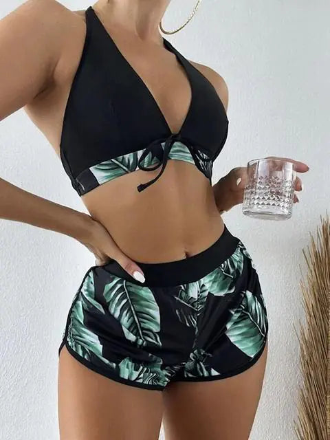 Bikini de Braguita Tipo Short de Cintura Alta - High Trend Coture