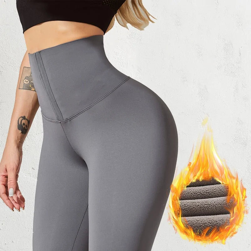 Leggings Térmicos con Control de Abdomen Cintura Alta Push Up - High Trend Coture