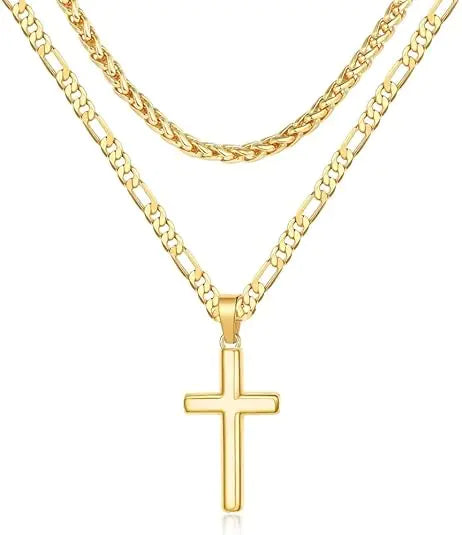 Sterling Silver Layered Cross Necklace - High Trend Coture