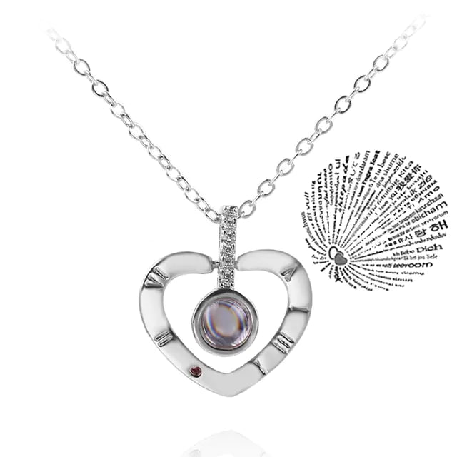 Projection Necklace 100 Languages I Love You Pendant Jewelry - High Trend Coture