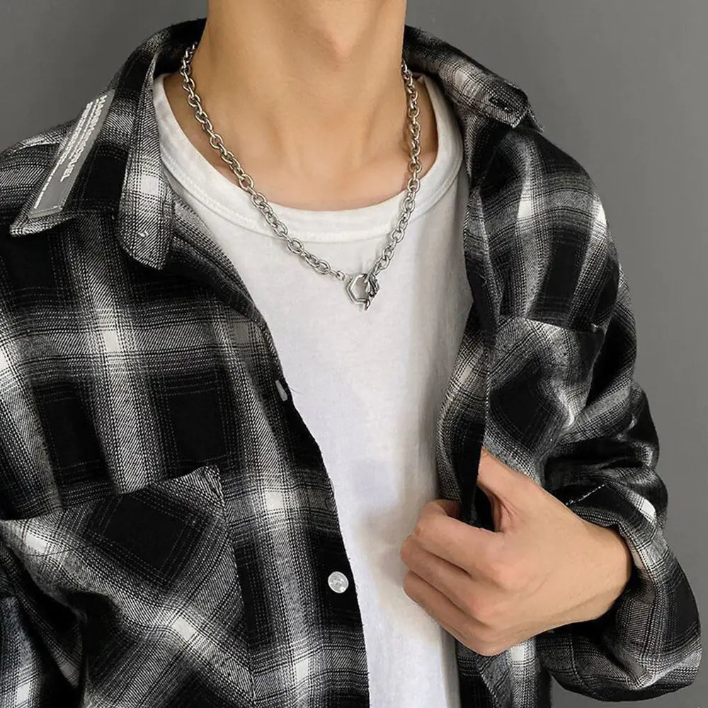 Lightning Hexagon Steel Necklace - High Trend Coture
