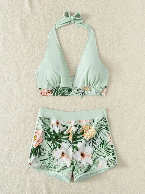 Traje de Baño Estampado 2 Piezas con Short - High Trend Coture
