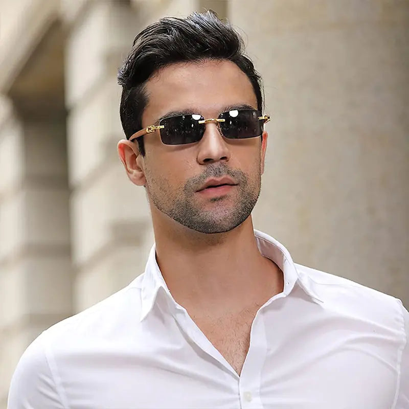 Rectangle Fashion Rimless Sunglasses - High Trend Coture