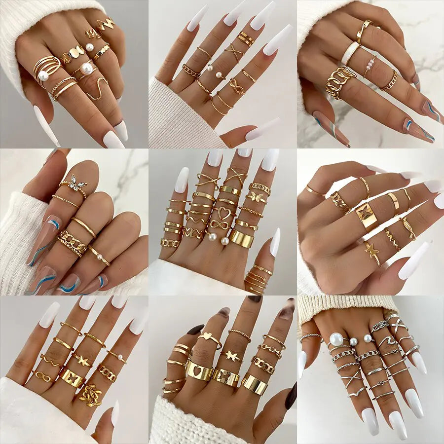 Geometric Infinity Rings Set - High Trend Coture