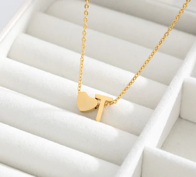 Letter Heart Initial Necklaces - High Trend Coture