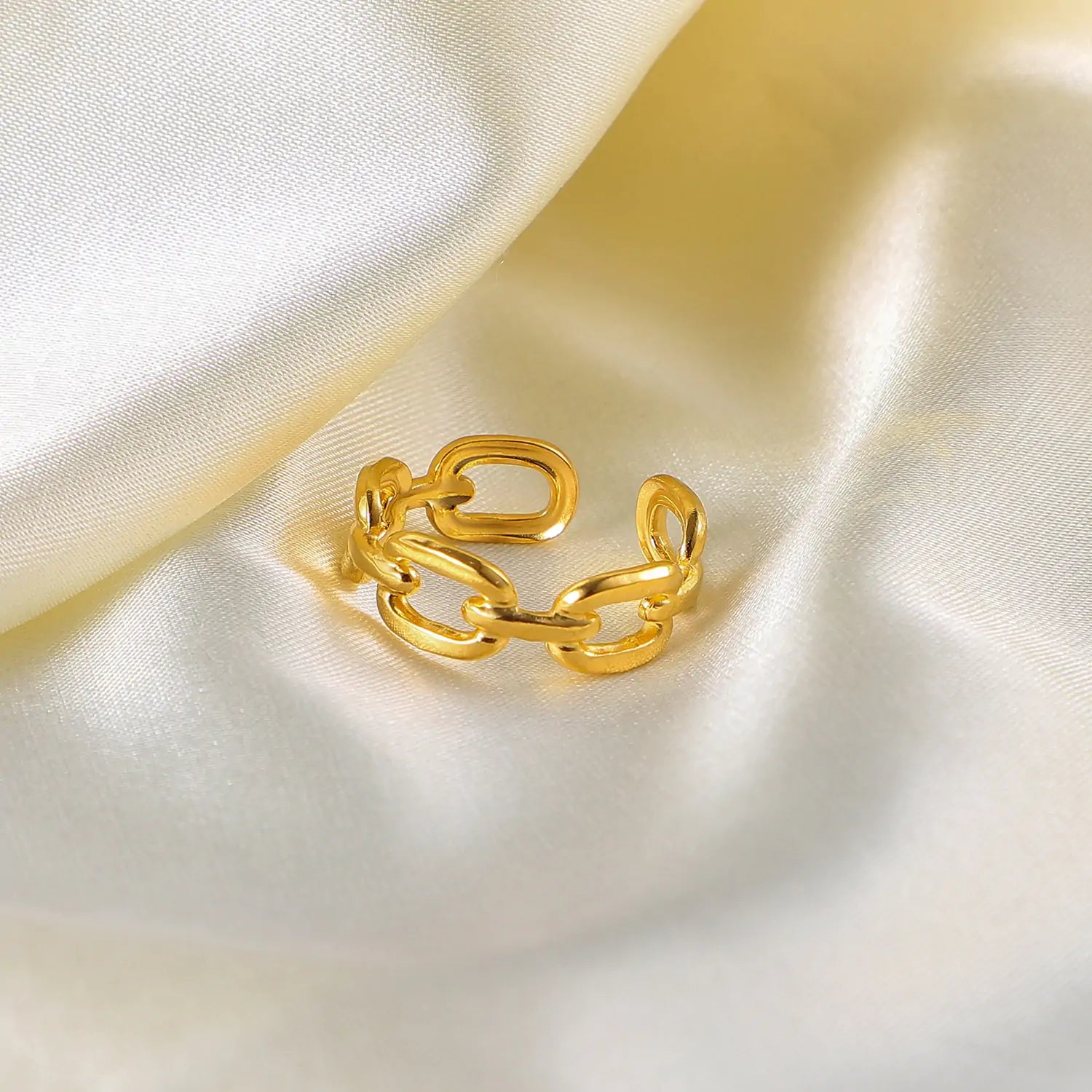 Twisted Link Chain Open Rings - High Trend Coture