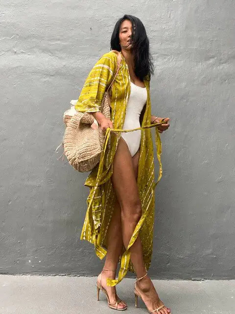 Kimono de Playa Cover Up Estampado - High Trend Coture