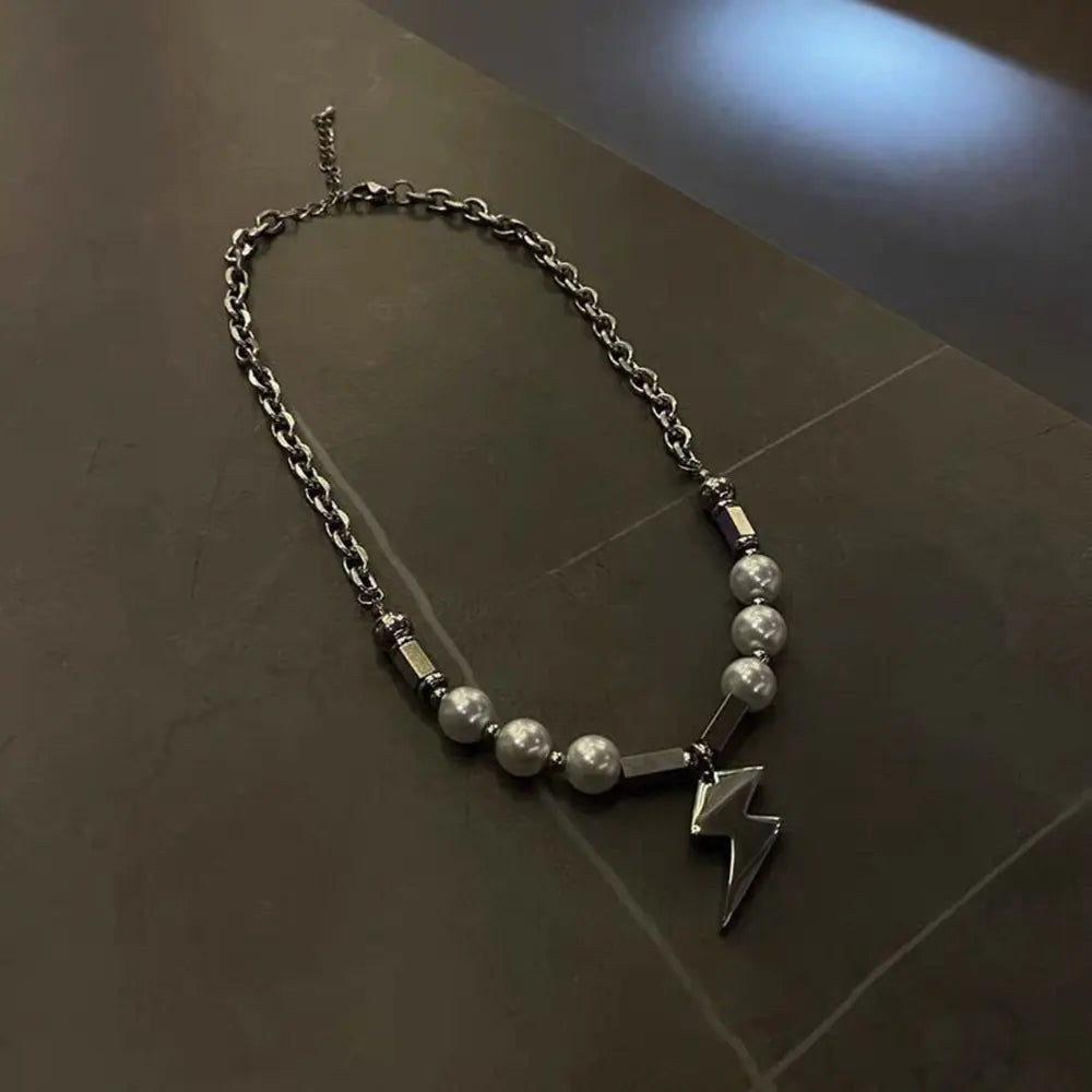 Stainless Steel Chain Pearl Necklace - High Trend Coture