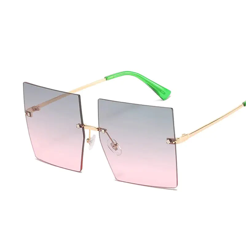 Oversized Rimless Square Sunglasses - High Trend Coture