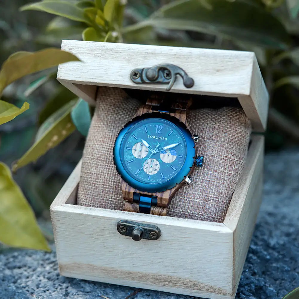 Luxury Wooden Chronograph Watch for Men - High Trend Coture