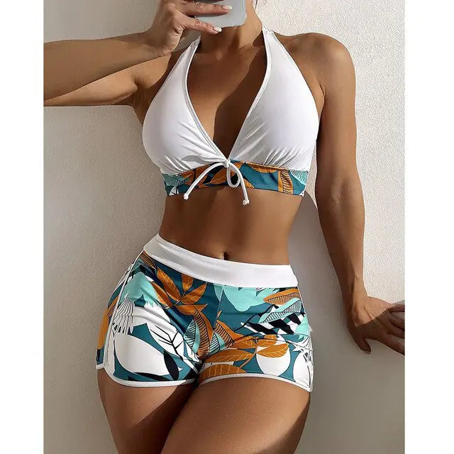 Traje de Baño Estampado 2 Piezas con Short - High Trend Coture