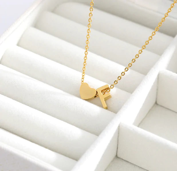 Letter Heart Initial Necklaces - High Trend Coture