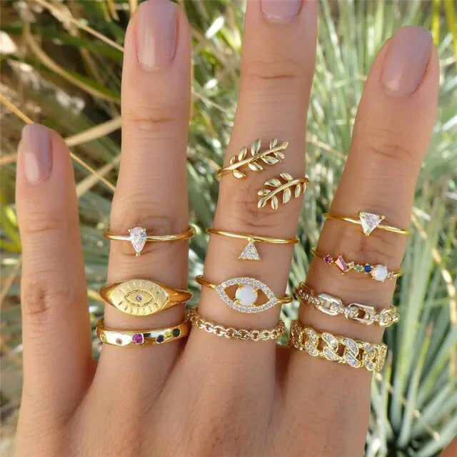 Geometric Infinity Rings Set - High Trend Coture
