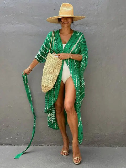 Kimono de Playa Cover Up Estampado - High Trend Coture
