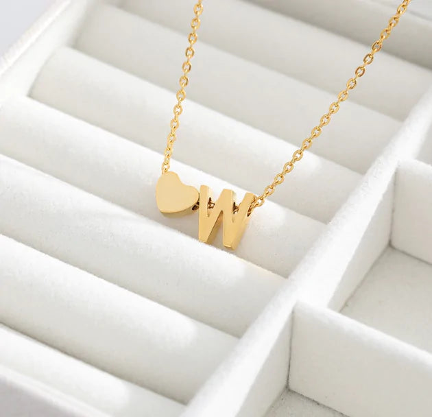 Letter Heart Initial Necklaces - High Trend Coture
