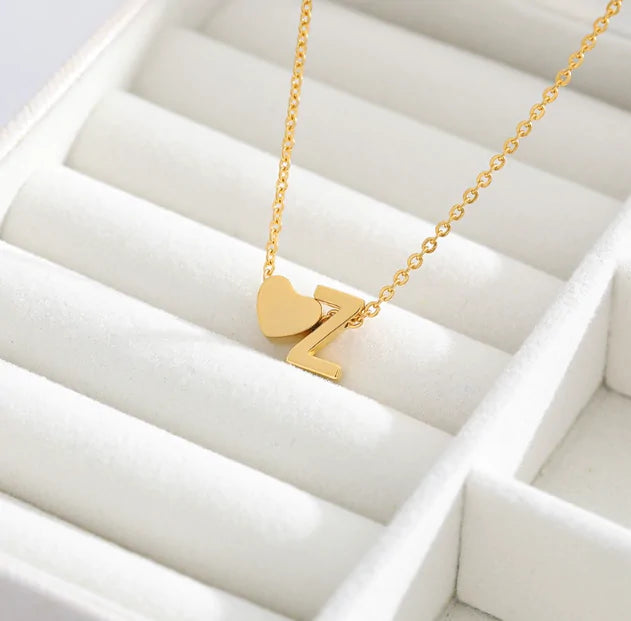 Letter Heart Initial Necklaces - High Trend Coture