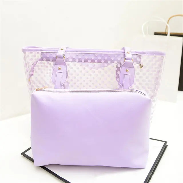Bolso transparente para mujer con lunares - High Trend Coture