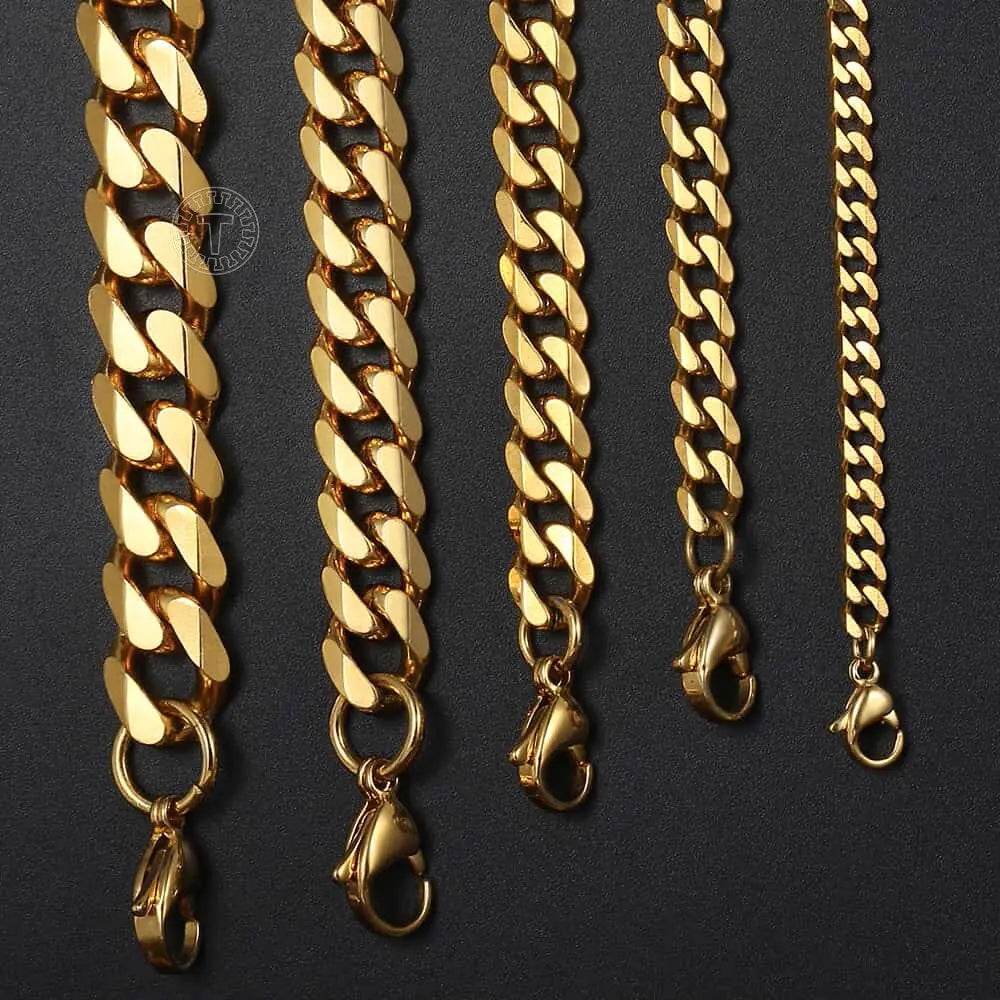 Hip Hop Stainless Steel Curb Cuban Link Necklace - High Trend Coture