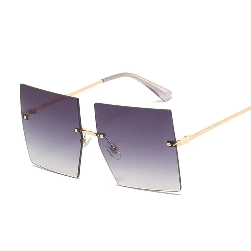 Oversized Rimless Square Sunglasses - High Trend Coture