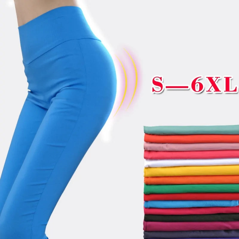 Leggings Élasticos de Cintura Alta para Tallas Grandes 4XL/5XL/6XL - High Trend Coture