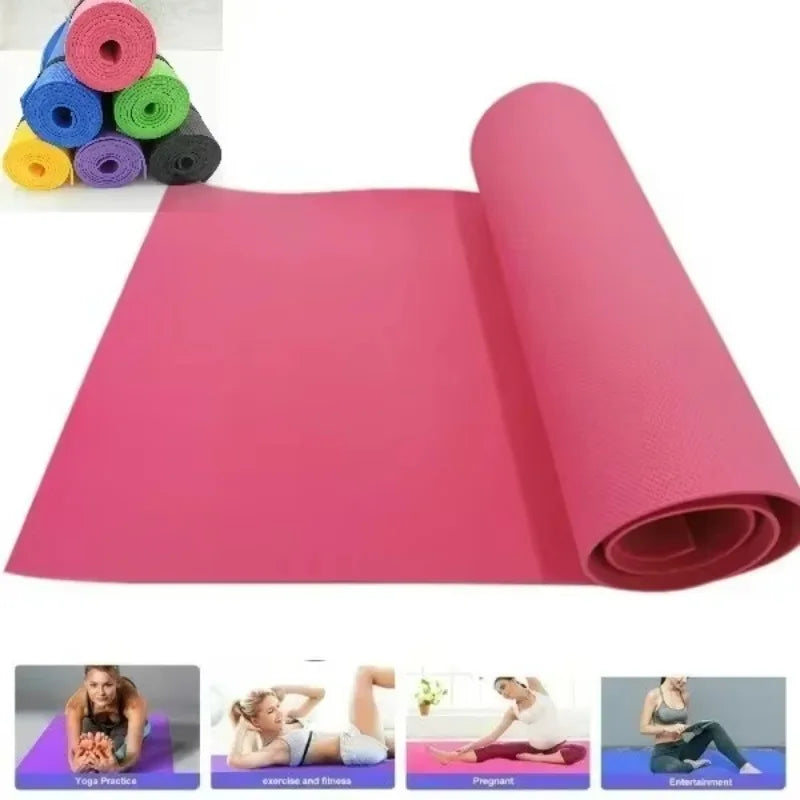 Esterillas de Yoga de 4 mm de Grosor, 173 cm x 61 cm, Antideslizantes para Ejercicios de Fitness