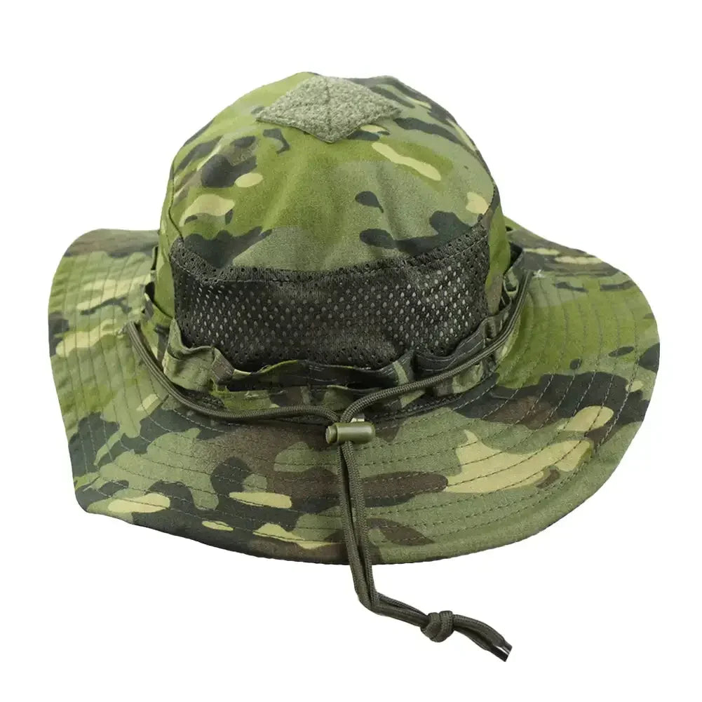 Gorra Boonie Táctica Camuflaje para Hombre con Ala Ancha y Protección Solar