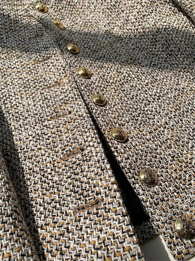 Chaqueta Corta Mujer Elegante Blazer con Botones Oficina