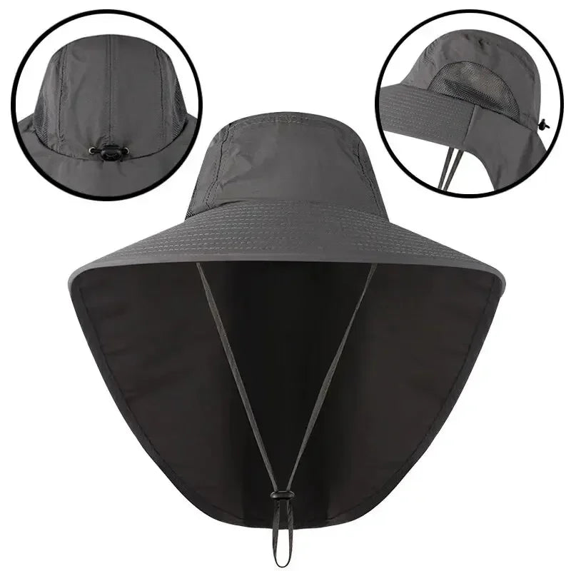 Sombrero de Ala Ancha Unisex con Protección Solar y Cuello | Outdoor