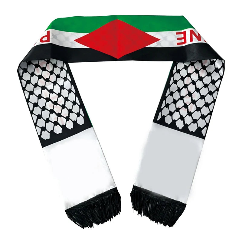 Pañuelo Satín Palestina 14x130 cm | Día Nacional y Shawl Oficial