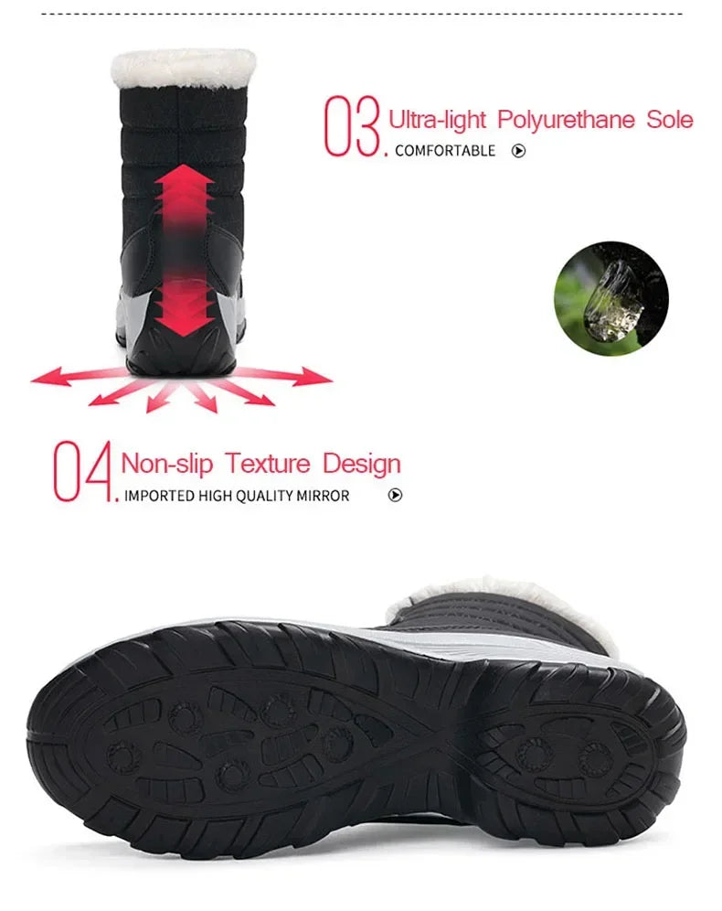 Botas de Invierno de Mujer con Forro Polar Impermeables para Nieve