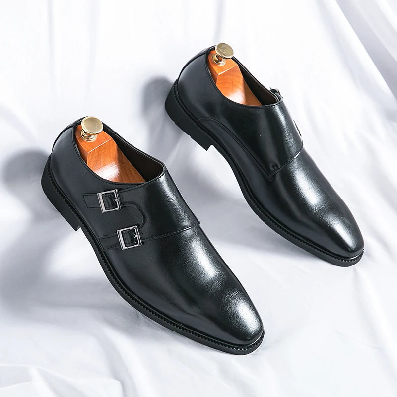 Zapatos Oxford para Hombre de Doble Correa con Hebillas
