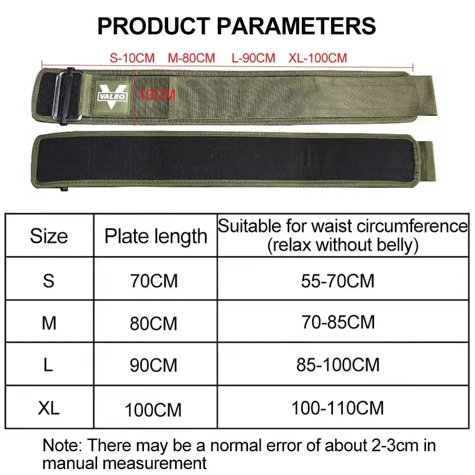 Cinturón de Levantamiento de Pesas con  Soporte Lumbar Ajustable Y Hebilla de Metal