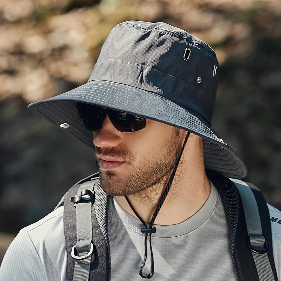 Sombrero Bucket para Hombre de Verano con Ala Ancha y Protección Solar