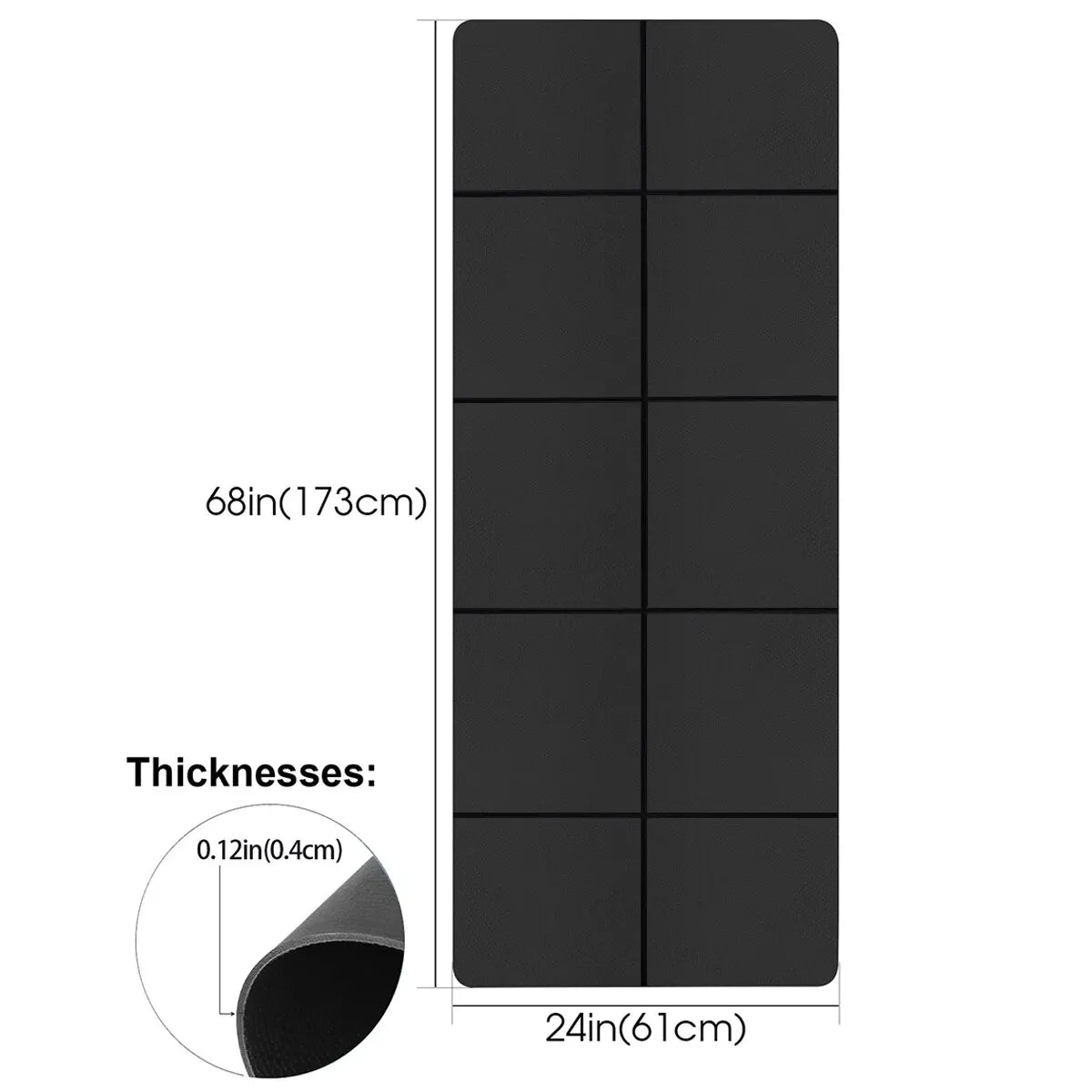 Esterilla de Yoga Antideslizante 4 mm de Grosor para Ejercicios de Yoga, Pilates y Gimnasia
