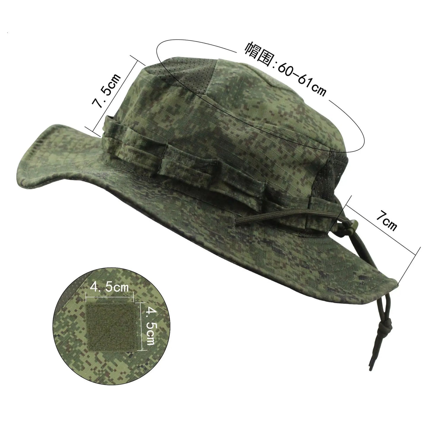 Gorra Boonie Táctica Camuflaje para Hombre con Ala Ancha y Protección Solar