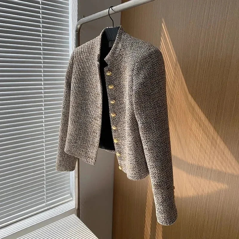 Chaqueta Corta Mujer Elegante Blazer con Botones Oficina