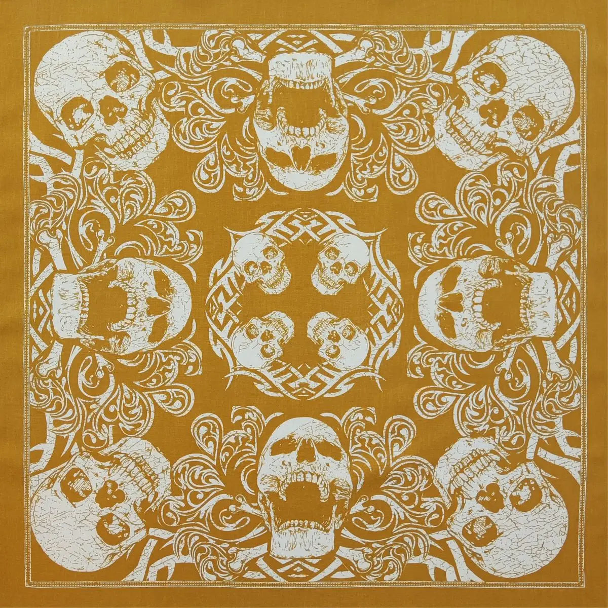 Bandana Cuadrada Algodón 100% con Calaveras Paisley