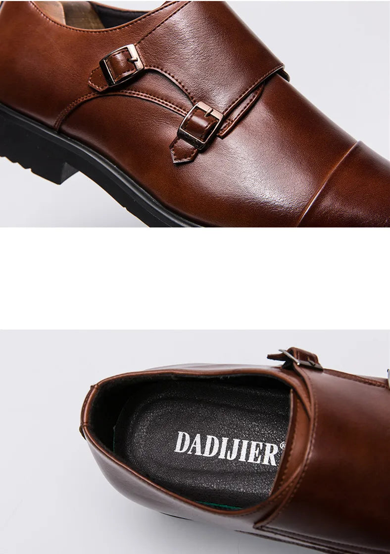 Zapatos Oxford para Hombre De Cuero Genuino Doble Hebilla