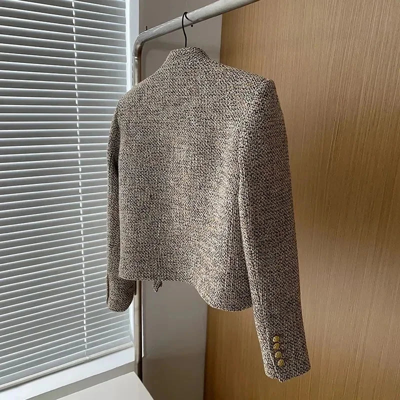 Chaqueta Corta Mujer Elegante Blazer con Botones Oficina