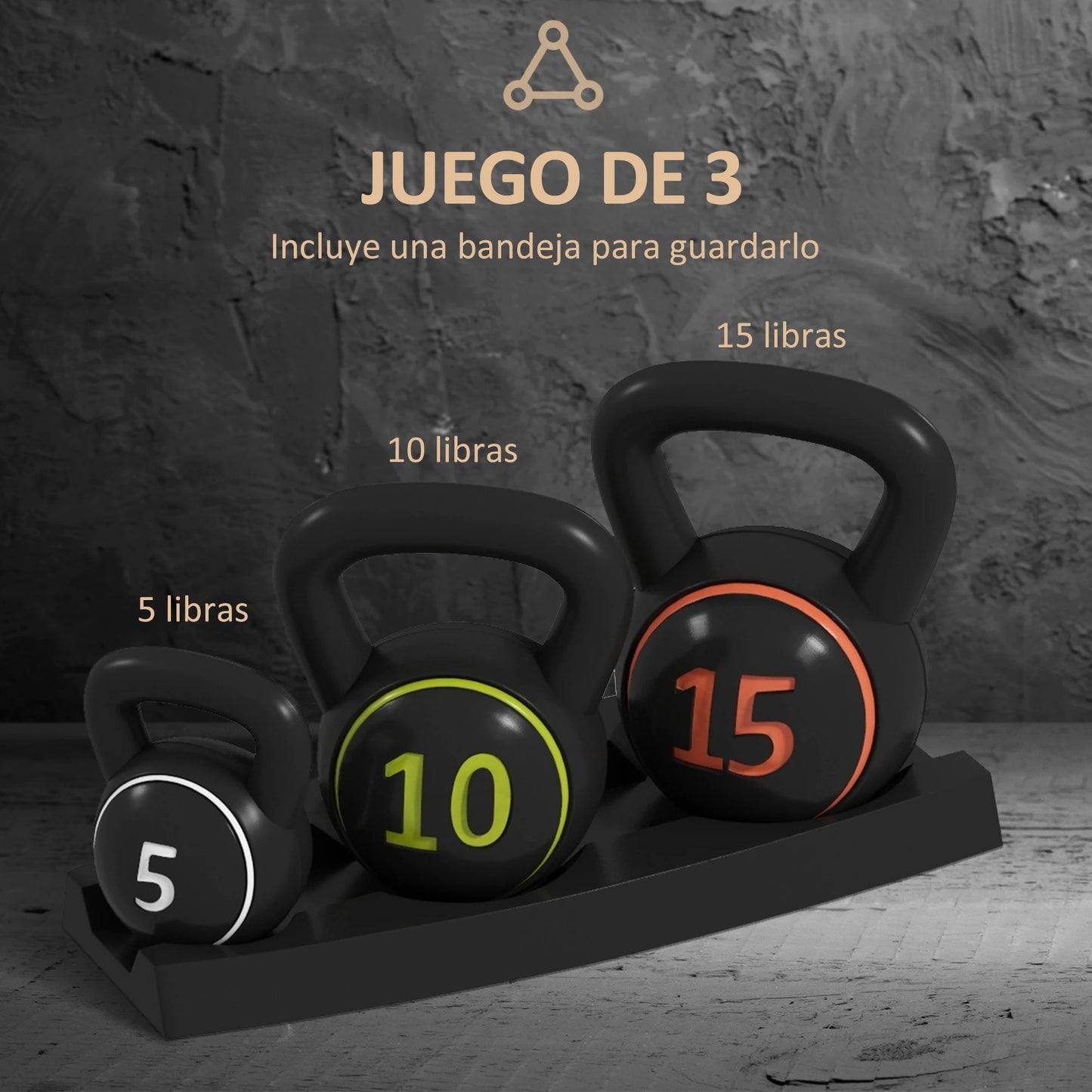 Set de Pesas Rusas 2,2kg 4,5kg 6,8kg Fitness Kettlebell Rellenas de Arena con Mango Ancho Antideslizante para Entrenamiento