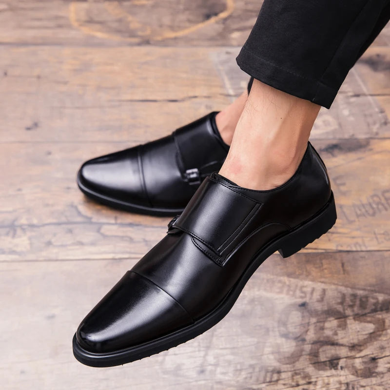 Zapatos Oxford para Hombre De Cuero Genuino Doble Hebilla