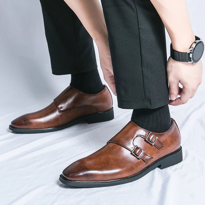 Zapatos Oxford para Hombre de Doble Correa con Hebillas