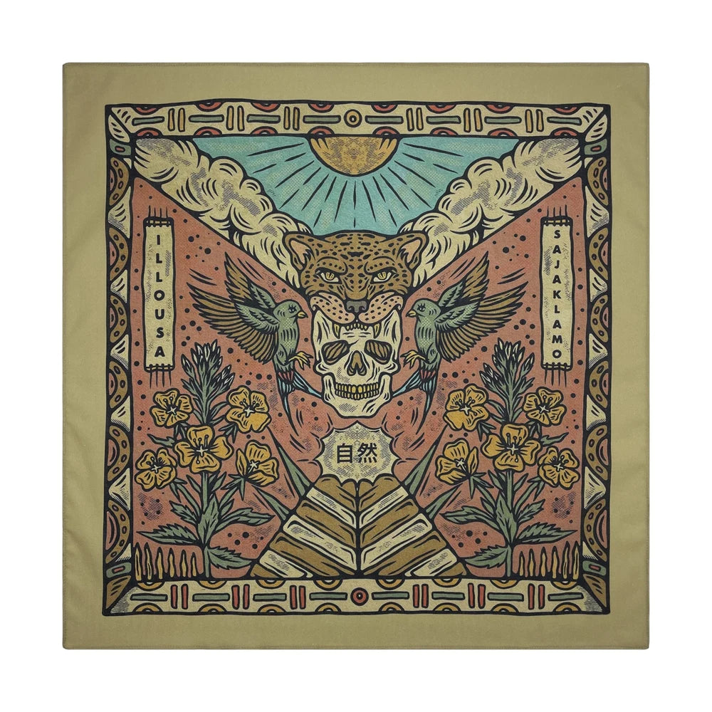 Bandana Cuadrada de Algodón con Estampado Hip Hop Skull Unisex