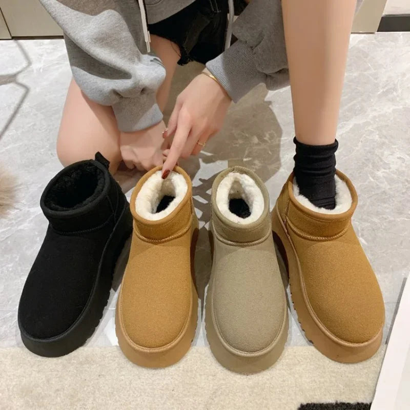 Botines Estilo Ugg para Mujer con Forro de Peluche