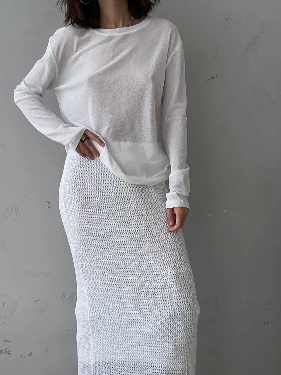 Conjunto Mujer Casual Top Manga Larga y Pantalón Fluido