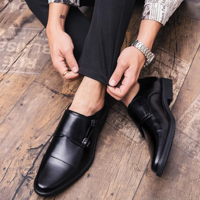 Zapatos Oxford para Hombre De Cuero Genuino Doble Hebilla