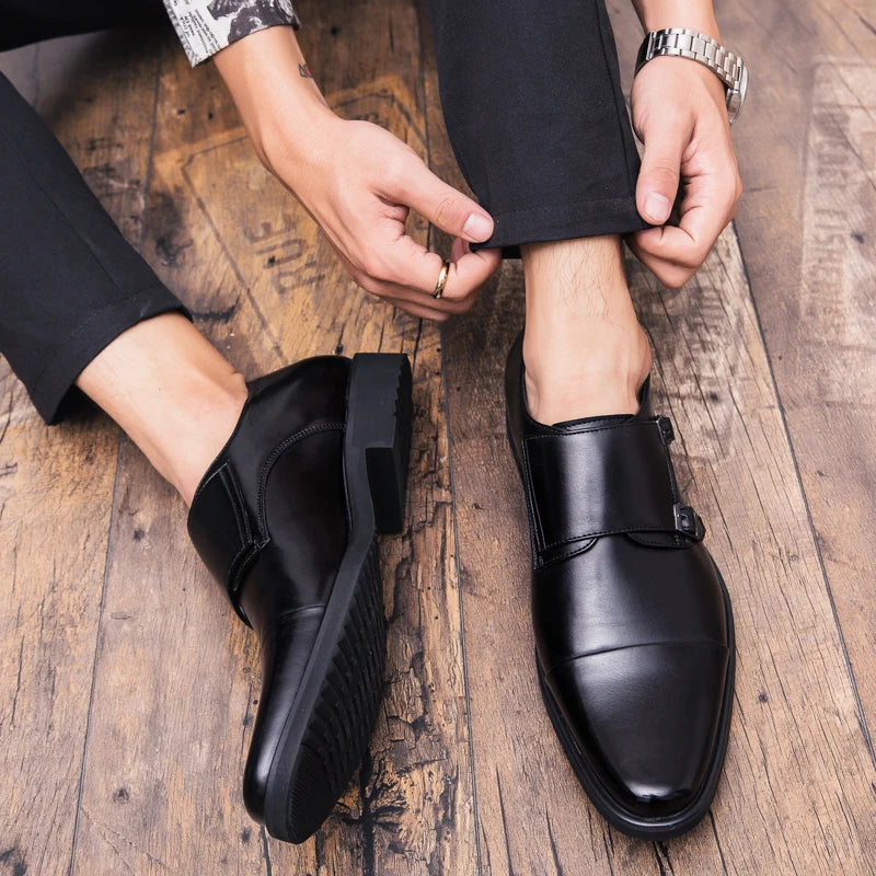 Zapatos Oxford para Hombre De Cuero Genuino Doble Hebilla